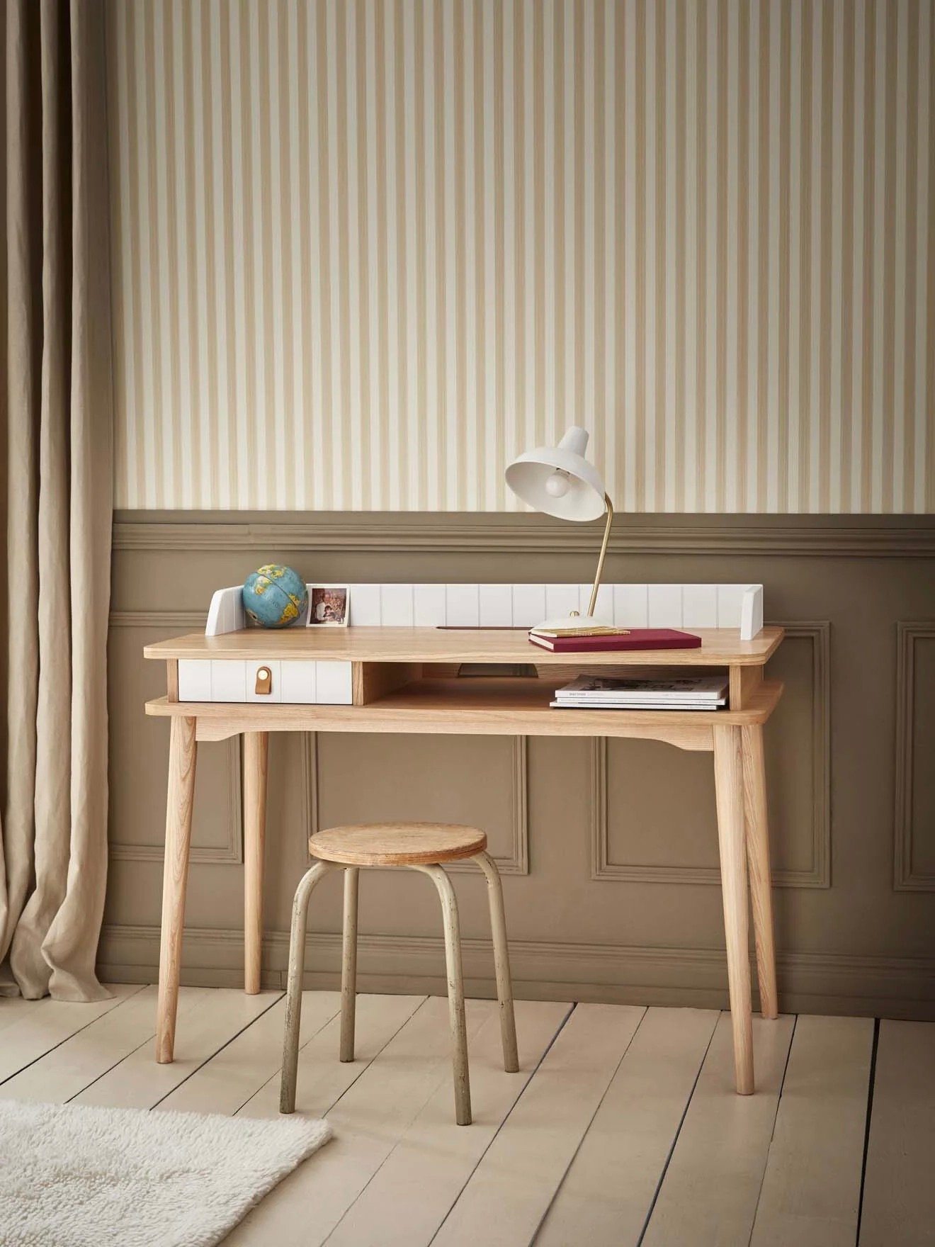 bureau enfant scandinave rétro bois massif