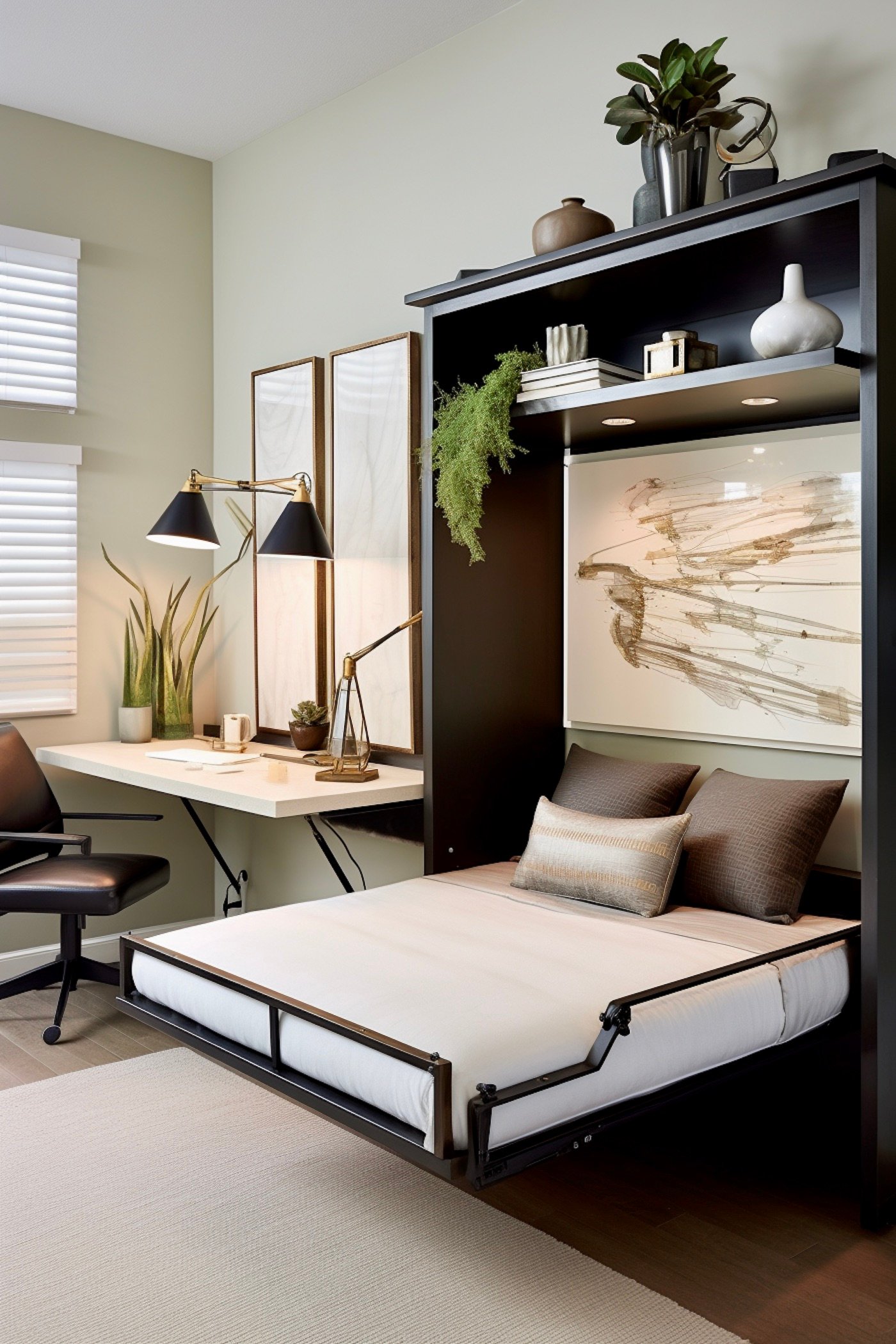 chambre d'ami bureau pièce multifonctions lit escamotable