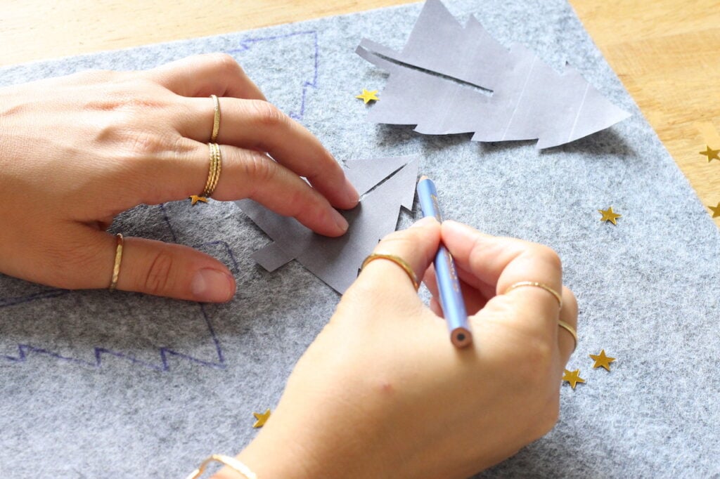 comment créer sapin centre de table feutrine sans couture