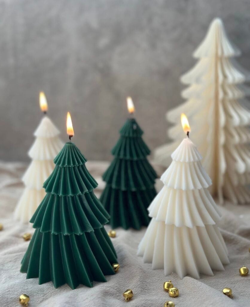 décoration vert blanc pour fête réveillon