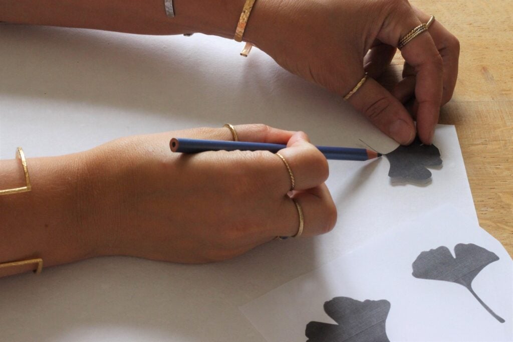 fleur ginkgo papier patron gabarit