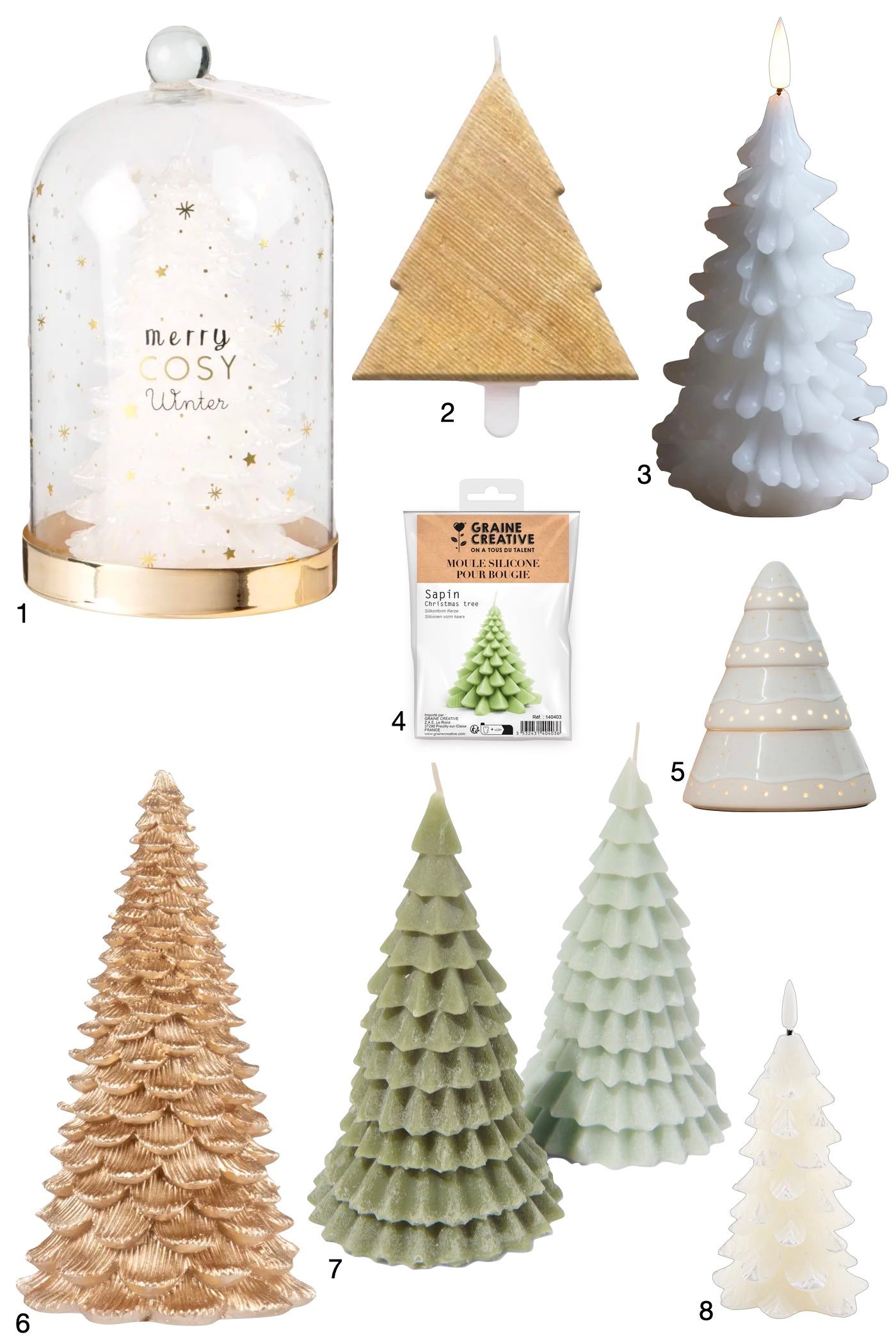 moule silicone bougie sapin forme DIY faire soi-même