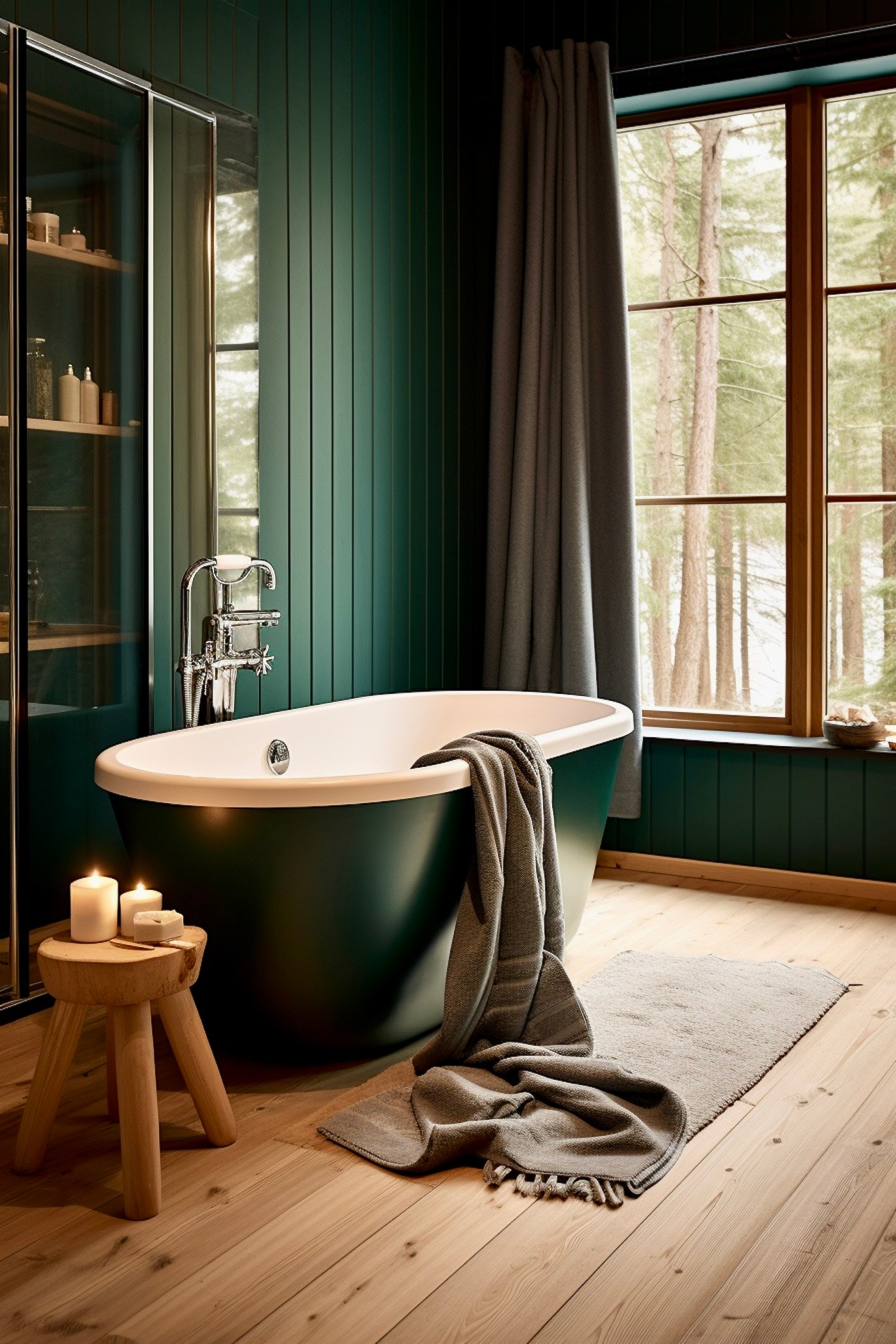 salle de bains rétro scandinave zen