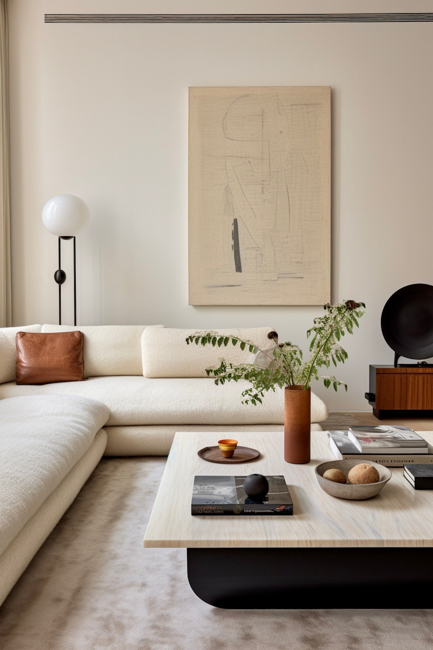 salon moderne inspiré déco des années 70