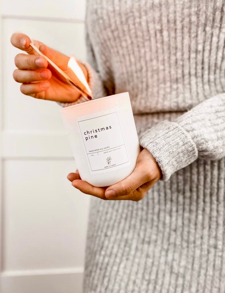 senteur sapin bougie minimaliste chic cosy