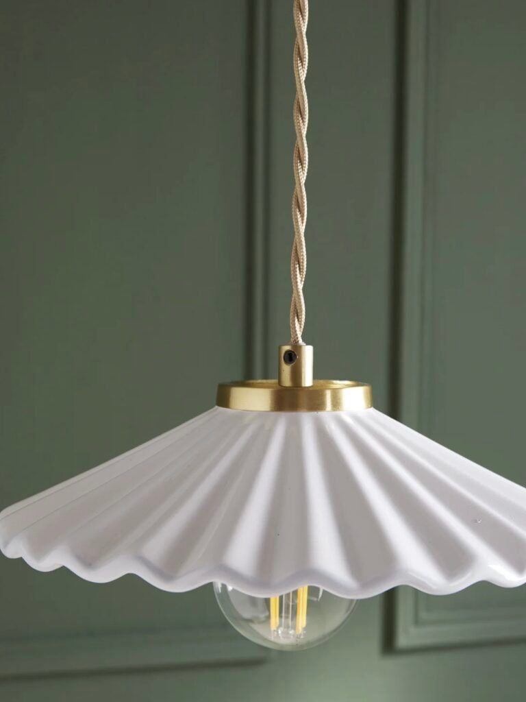 suspension rétro porcelaine céramique blanche vague