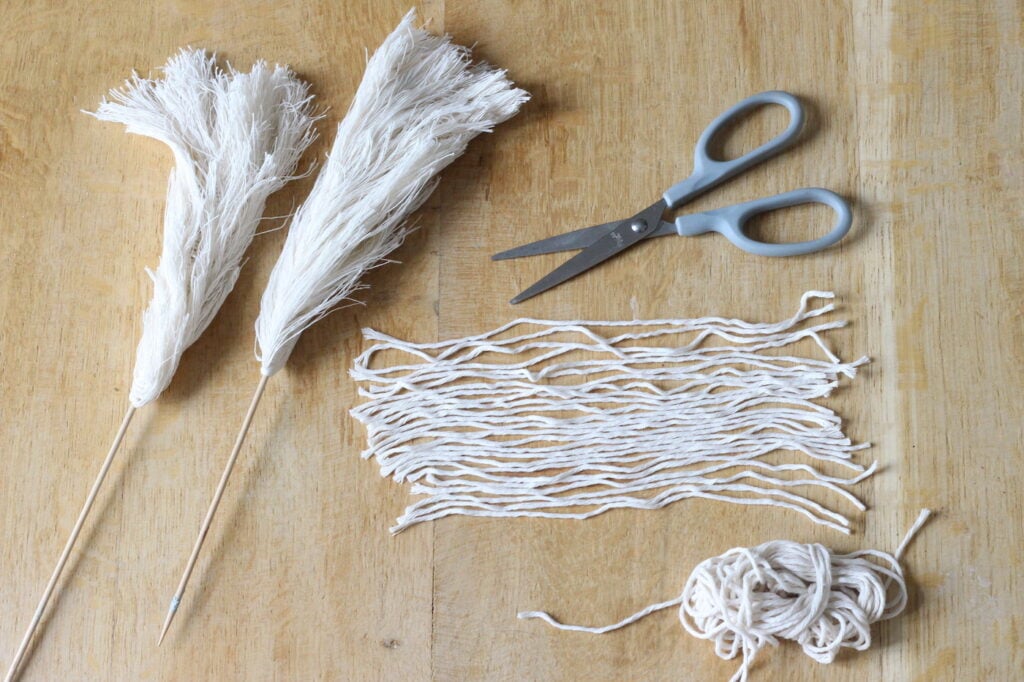 transformer cordelette herbe pampa diy bouquet