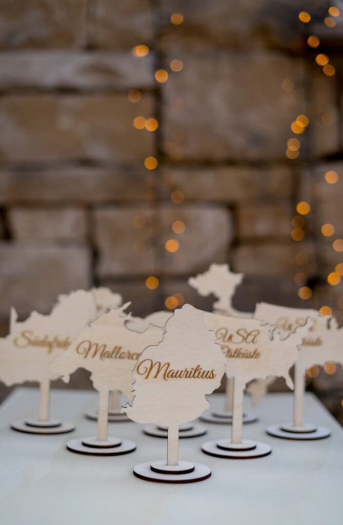 accessoire bois decoration table mariage