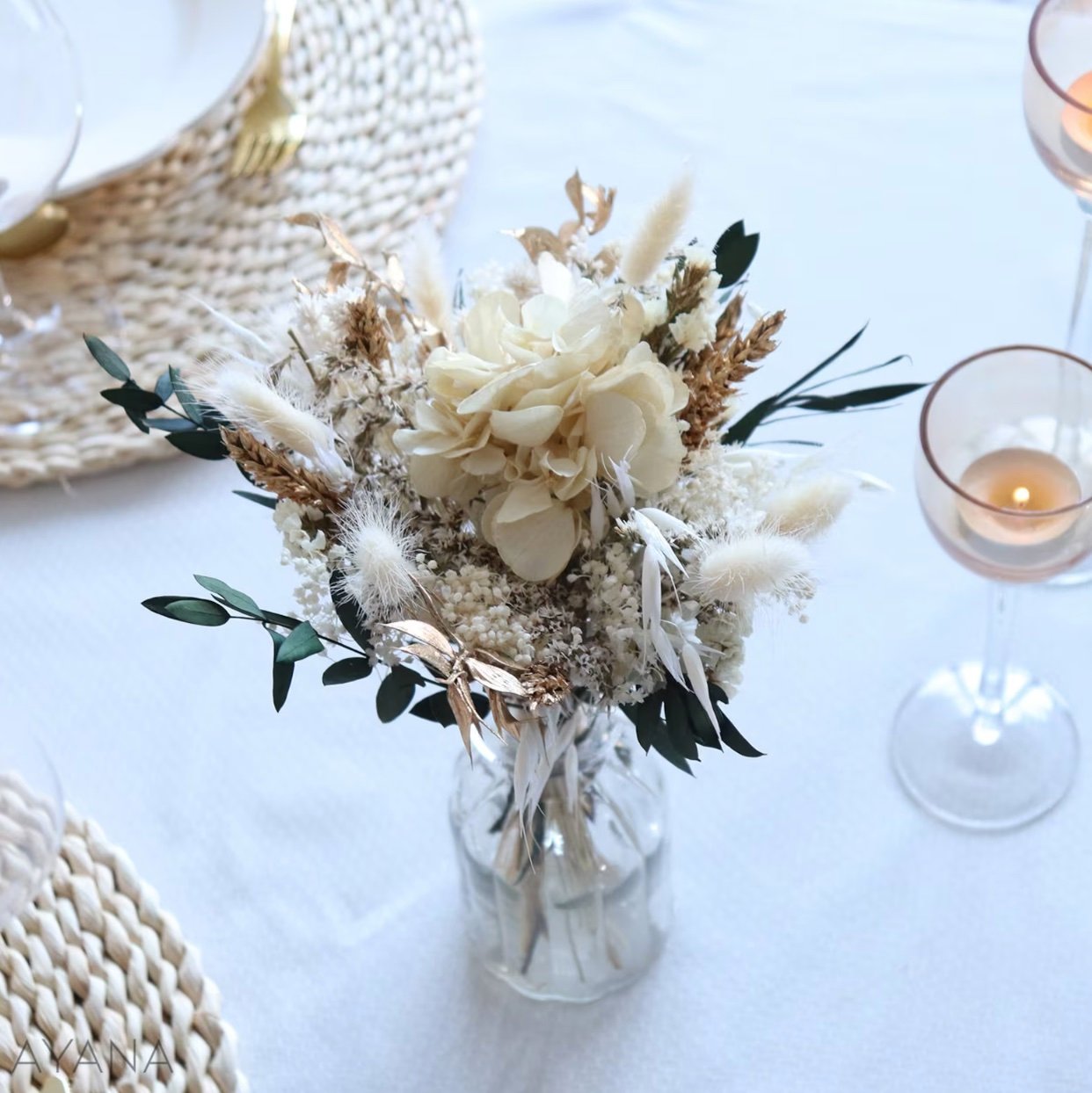 bouquet fleurs champêtre séchées mariage