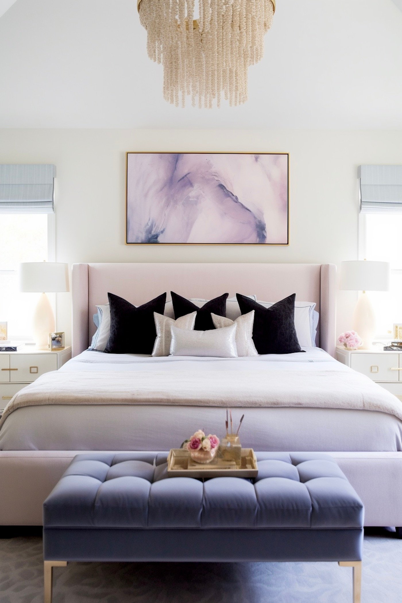 chambre déco couleur pastel pourpre style américain