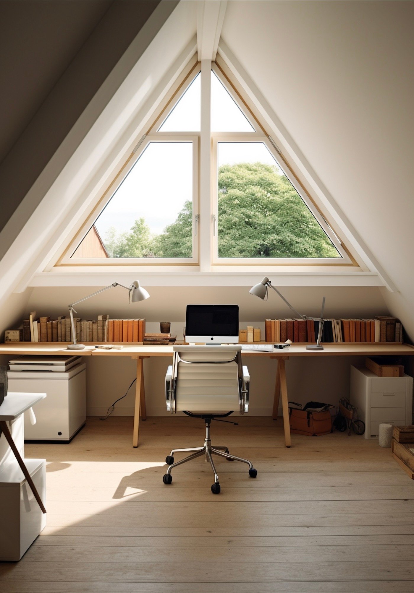 combles aménagés salle télétravail confortable silencieuse