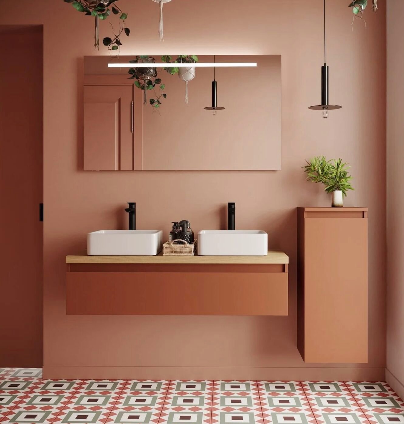 deco rose elegant moderne salle de bain chic