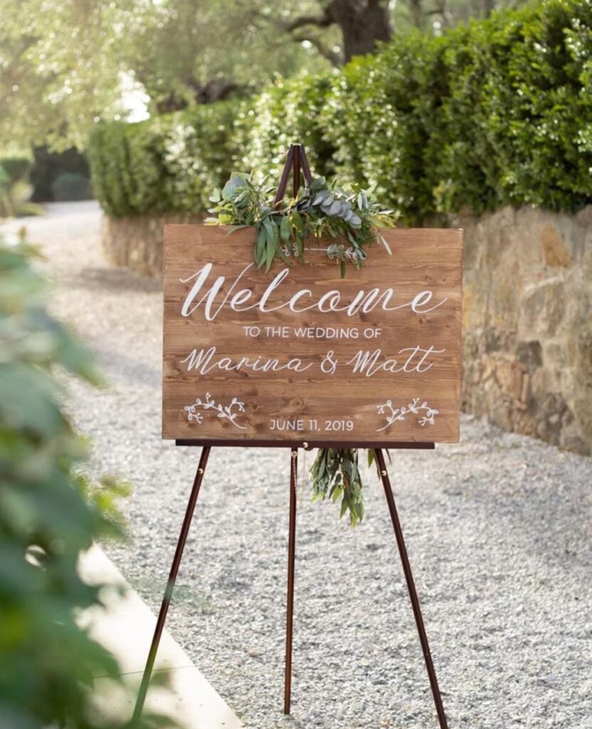 panneau pancarte bois treteau deco mariage champetre nature