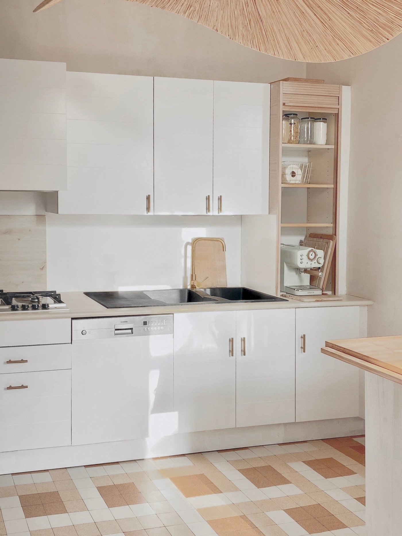 carrelage damier 60 70 effet liège nuances orange