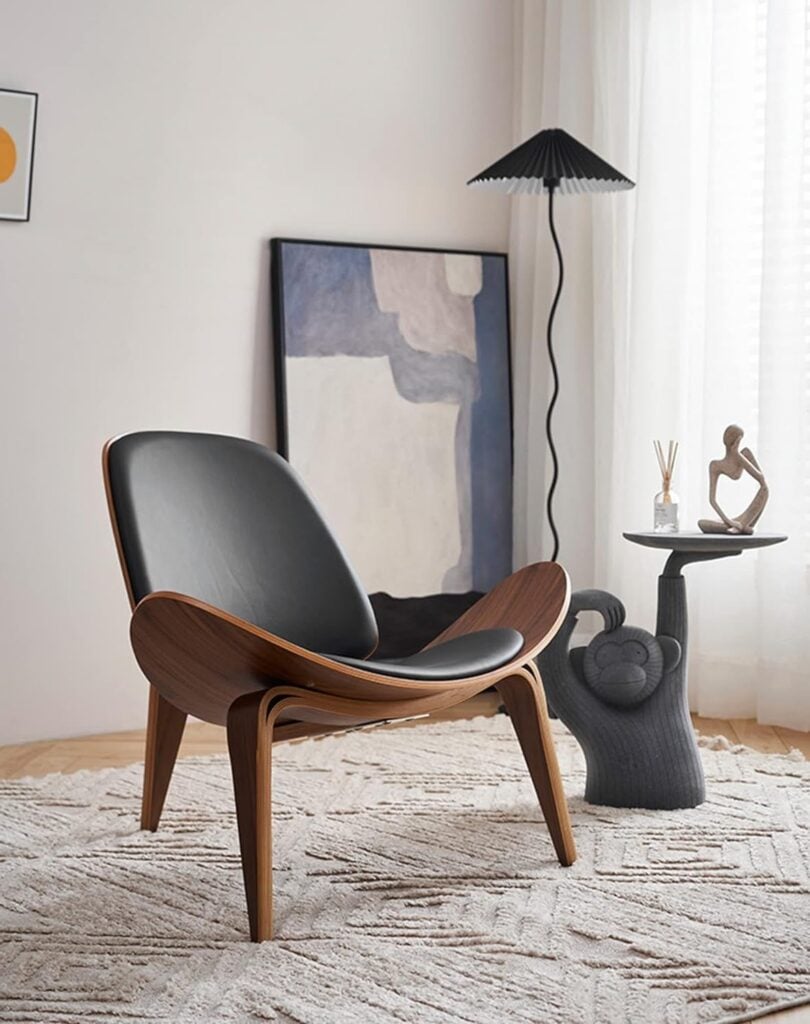 chaise lounge iconique design danois bois cuir