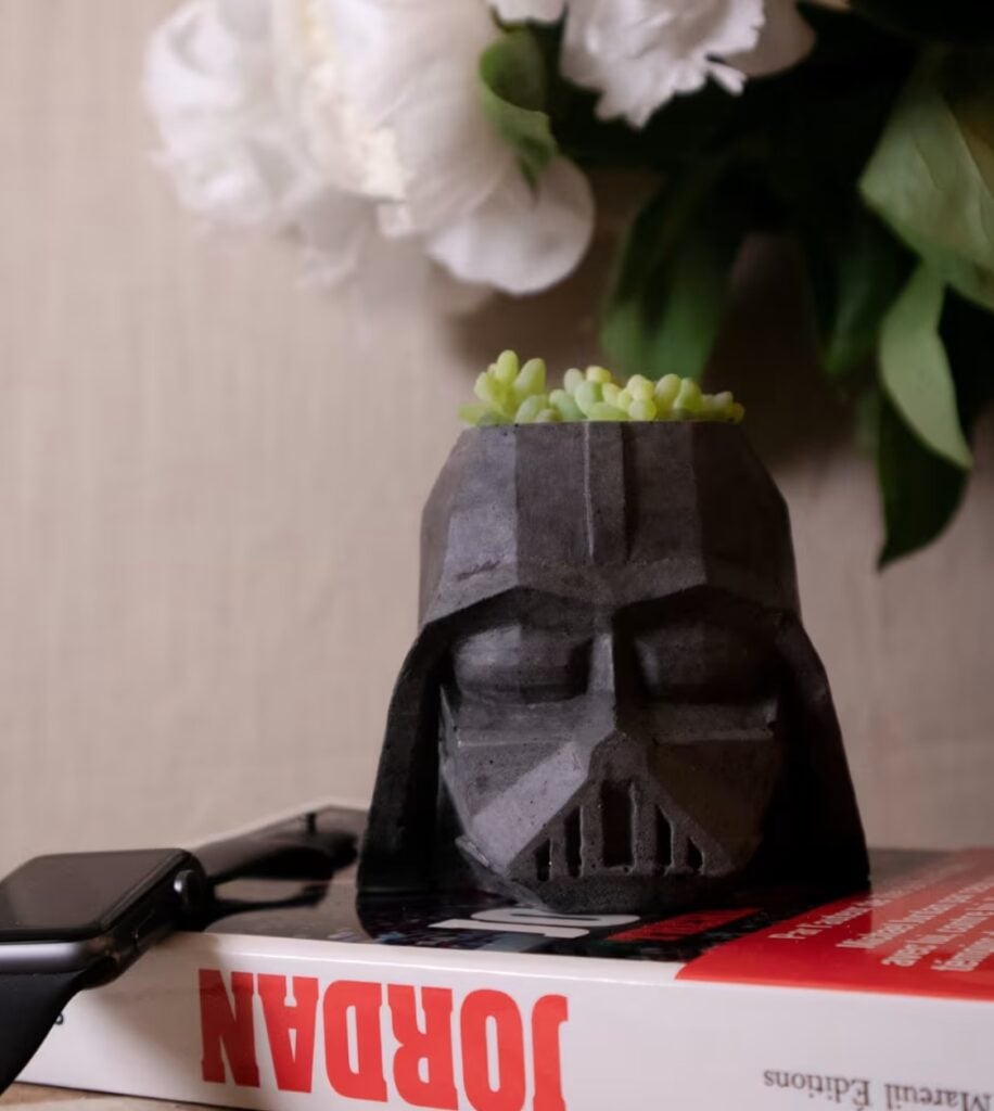 déco Bougie Beton dark vador noir