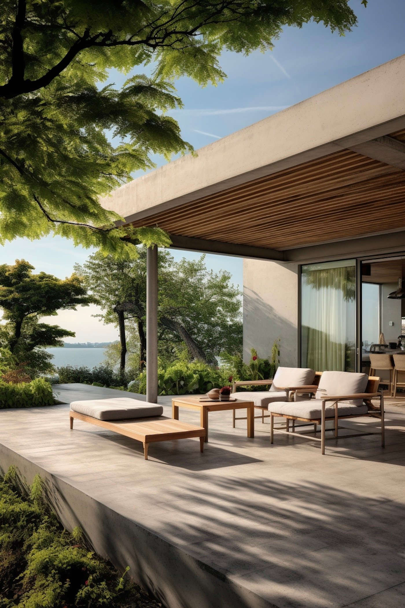 deco exterieure terrasse beton gris salon epure deco zen