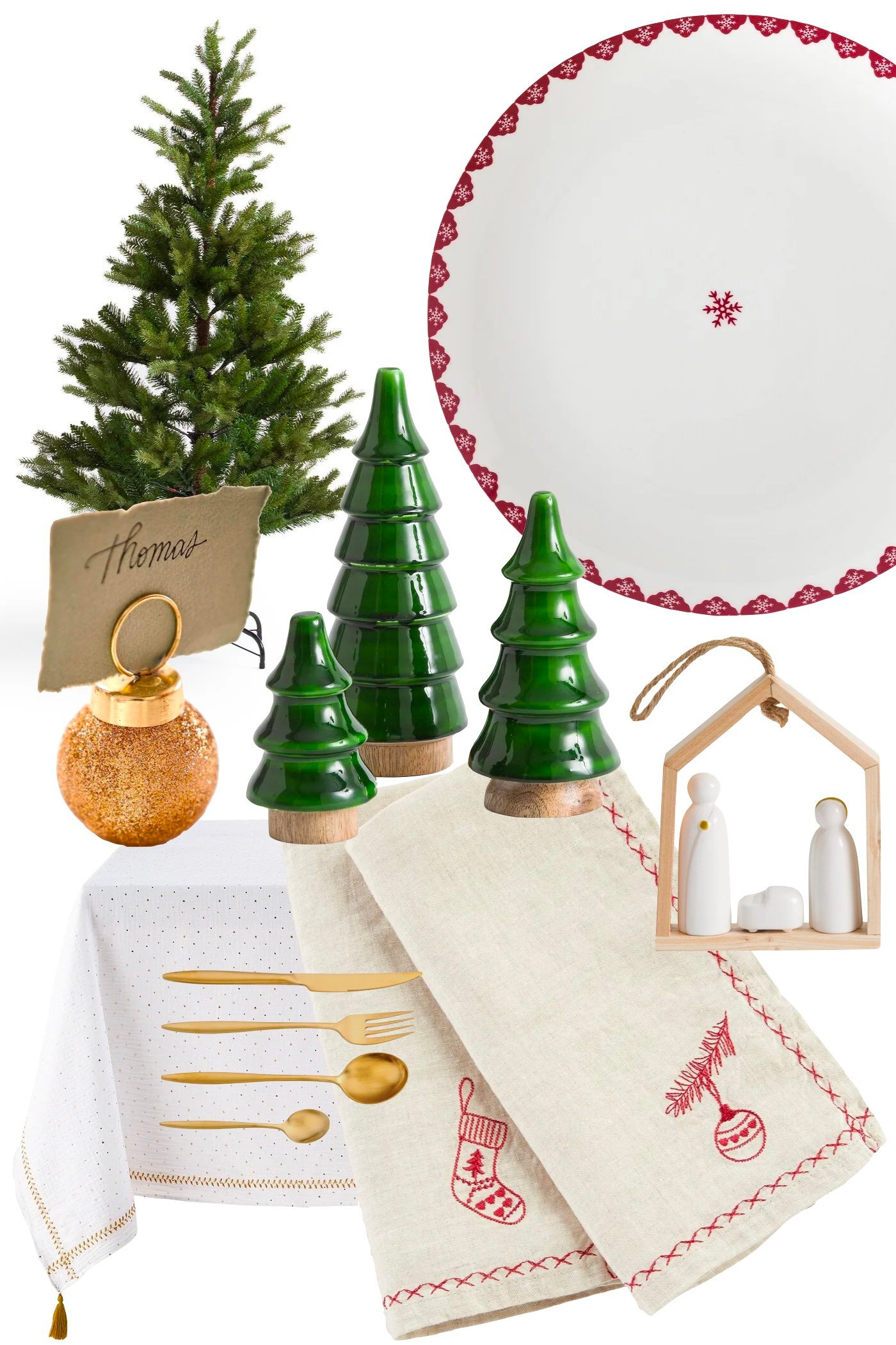 décoration traditionnelle table Noël 2025