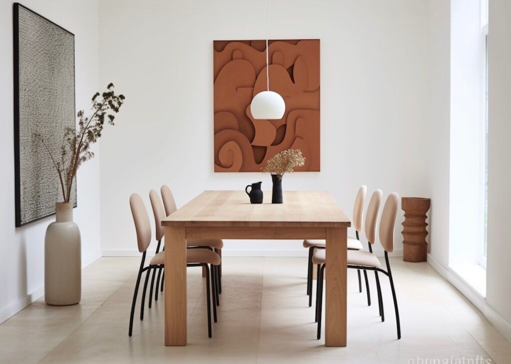 dimension table 4 6 8 personnes décoration bois couleurs terreuses