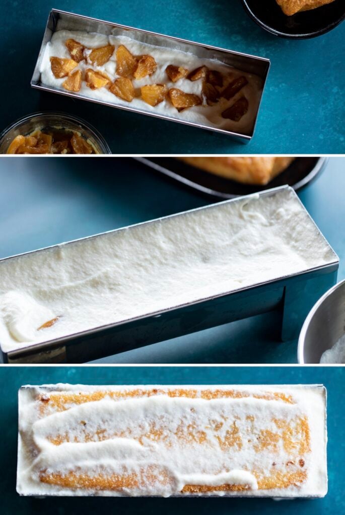 montage gâteau exotique de Noël à étage