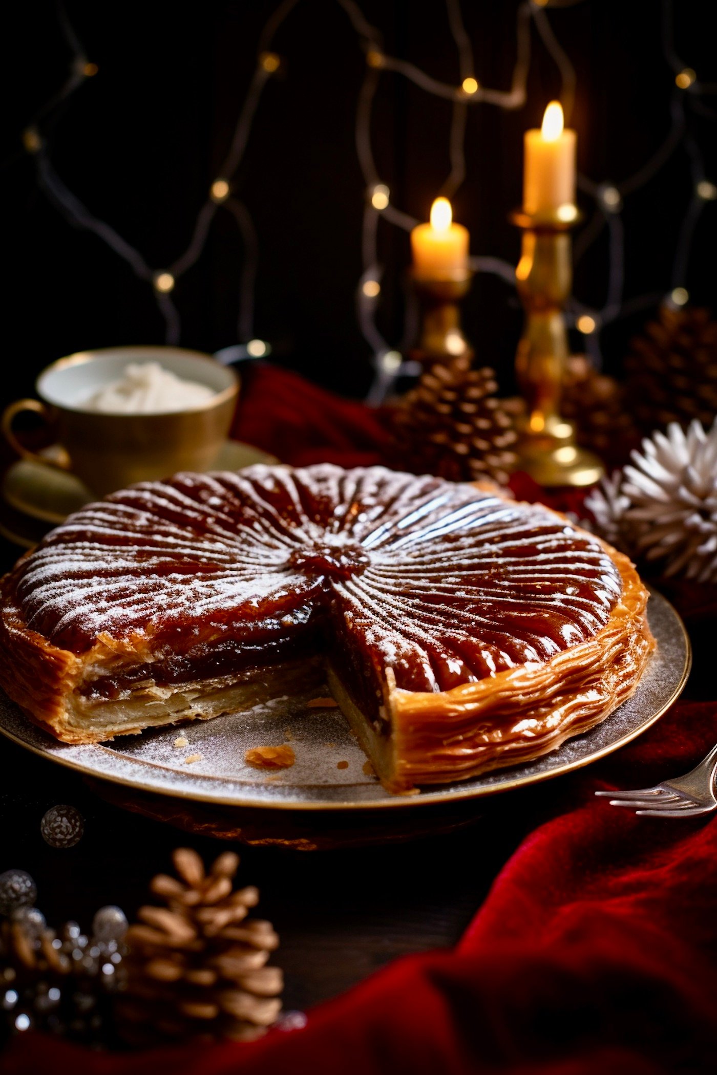 recette galette des rois pistache griottes