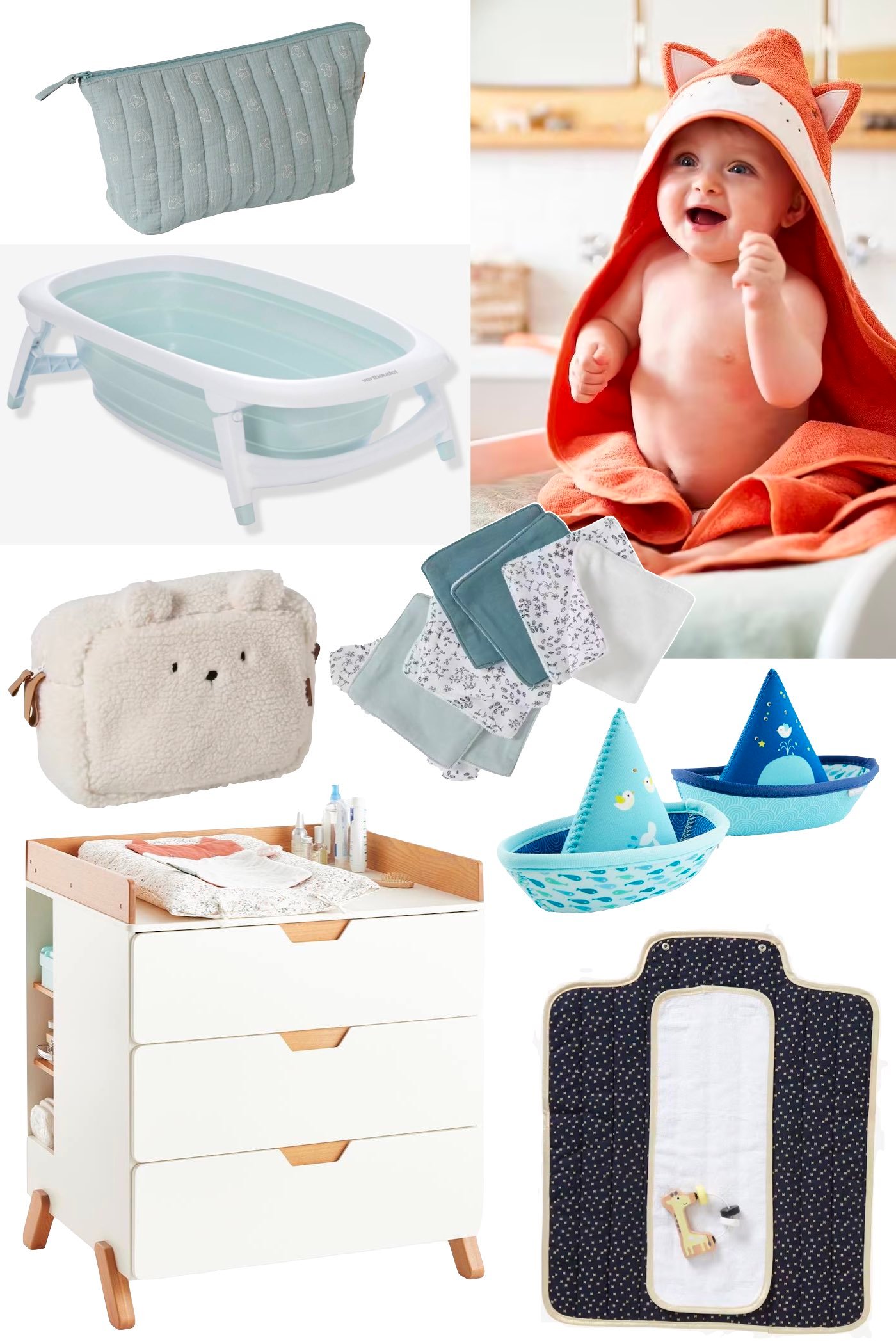 modèle liste de naissance garçon bébé essentiels bain