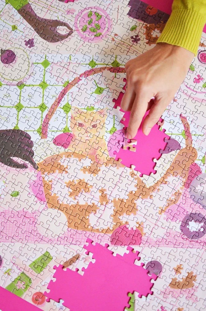 puzzle pour adultes thème animal chat coloré