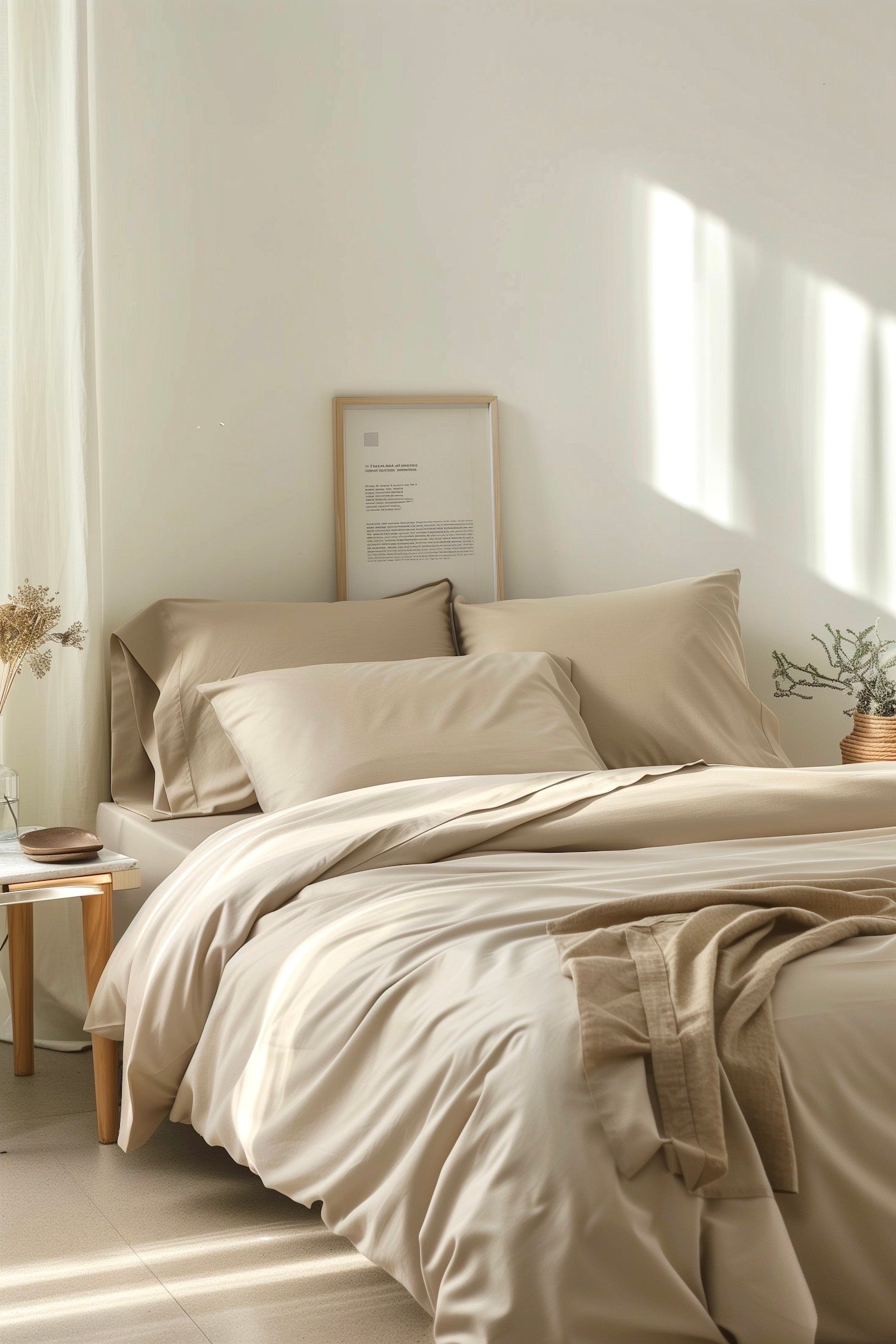 comment vérifier qualité drap coton beige chambre neutre