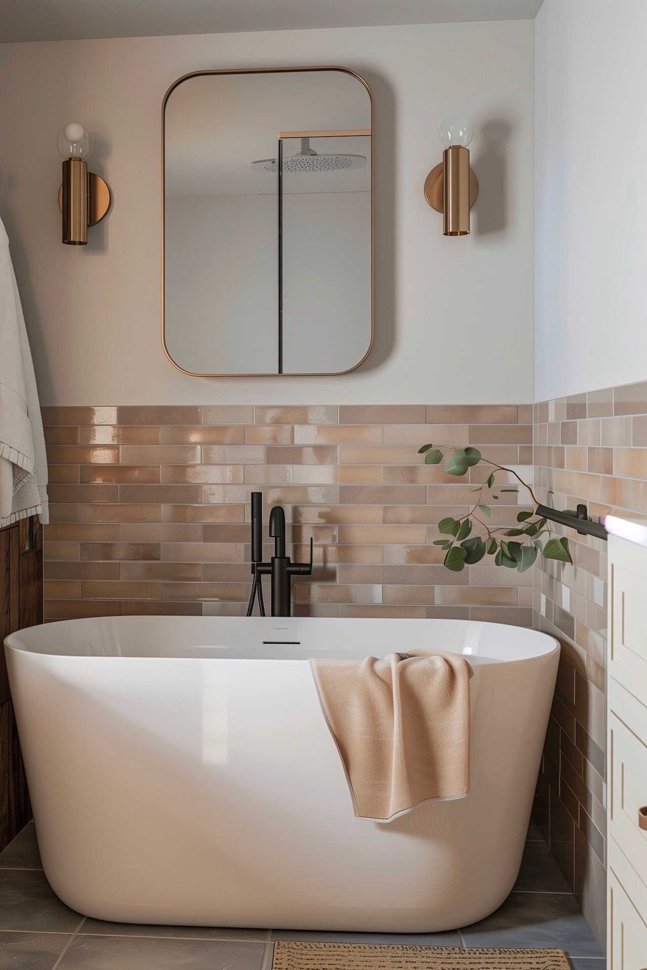 couleur neutre salle de bain raffinée zellige