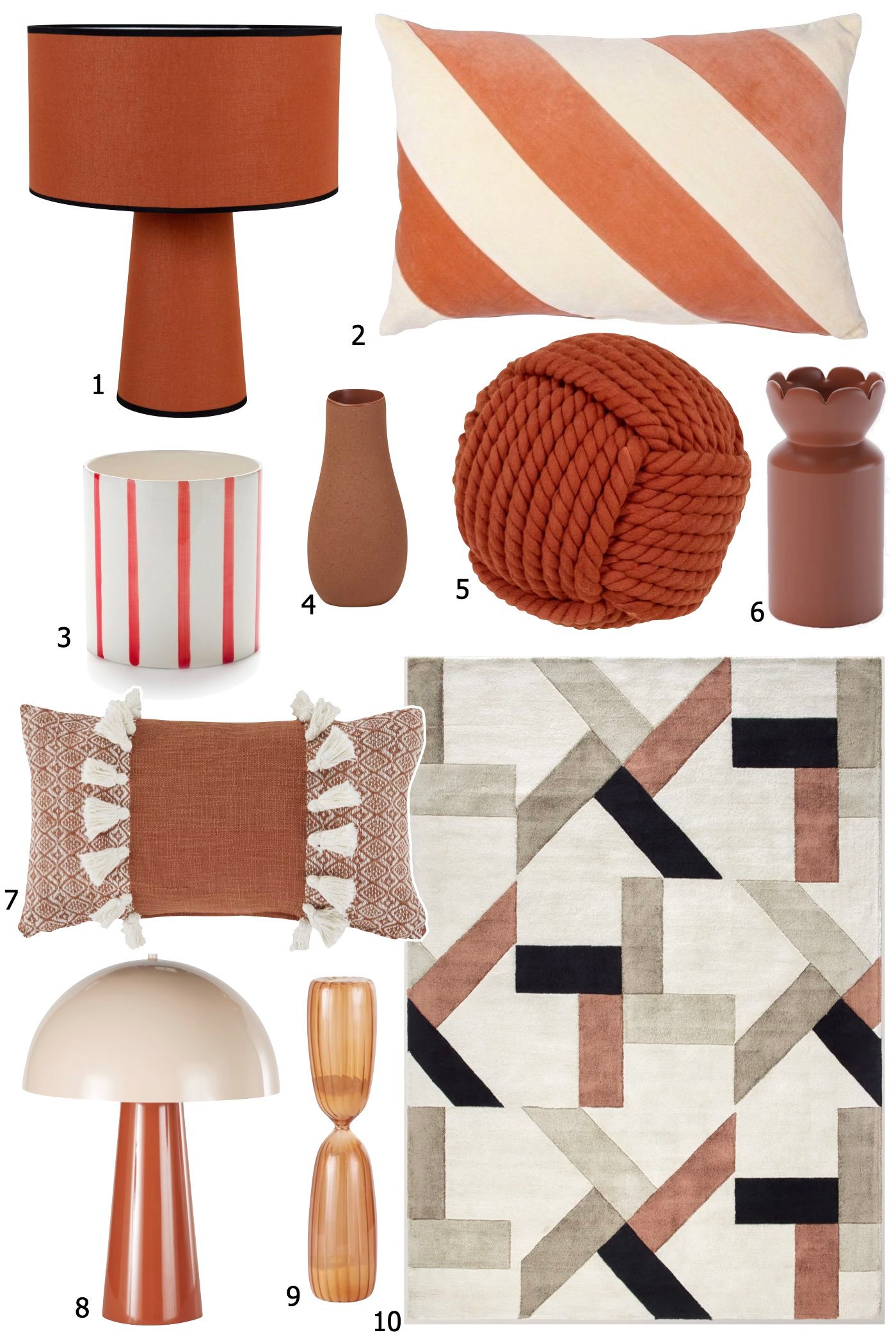 décoration beige terracotta taupe tapis coussin