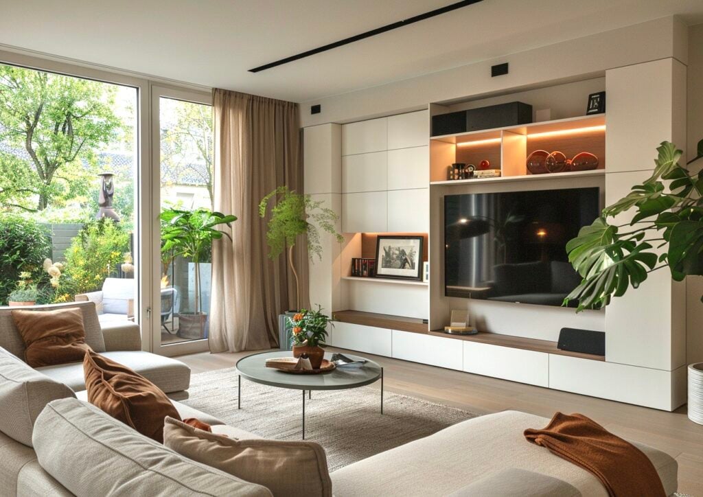 comment cacher tv meuble salon coulissant astuces blog déco