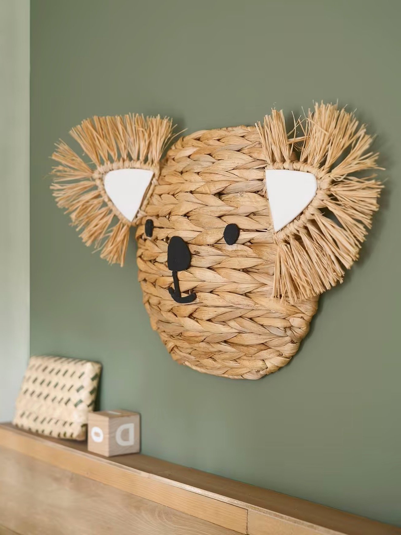 décoration murale enfant koala osier tressé
