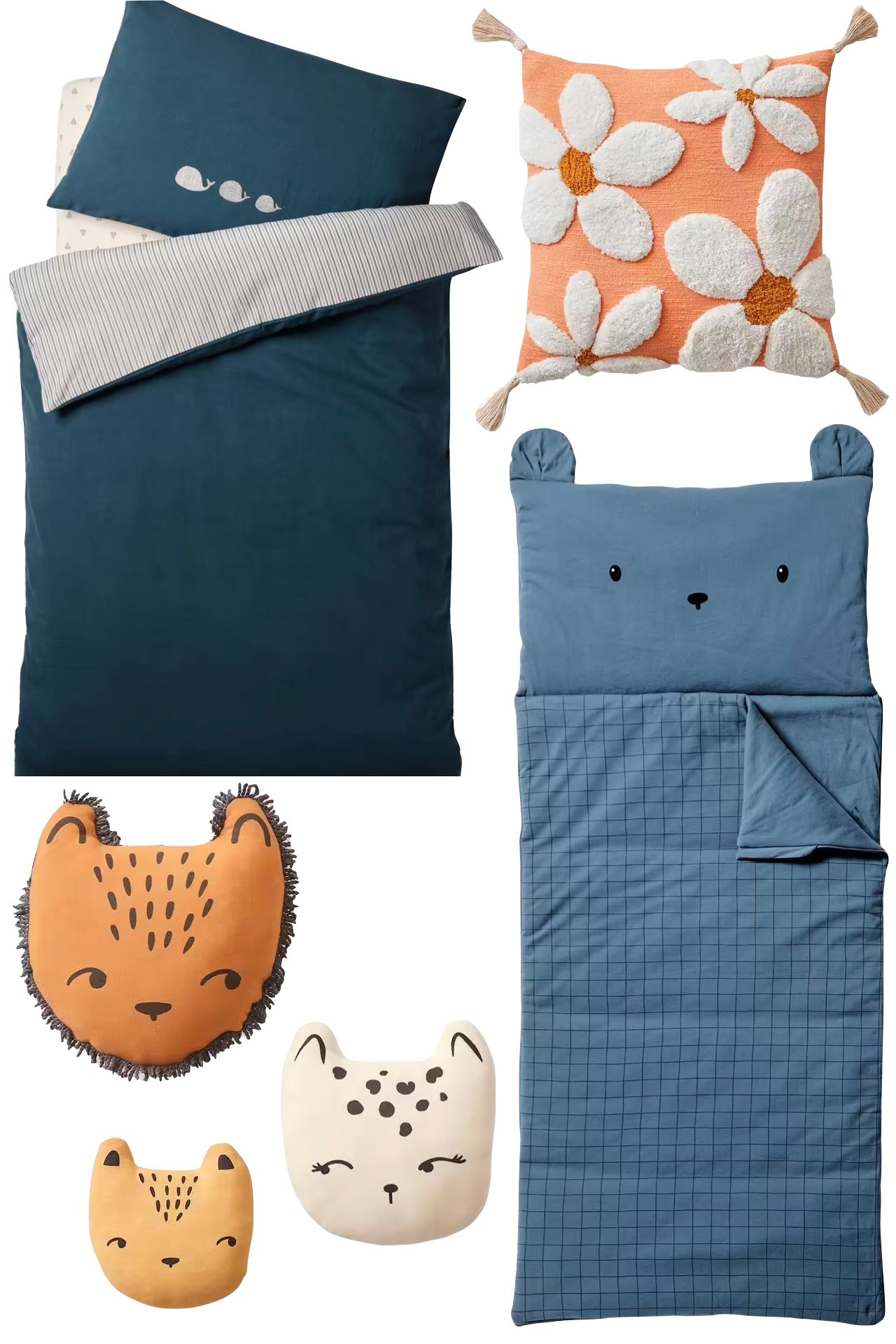 décoration orange bleue marine enfant