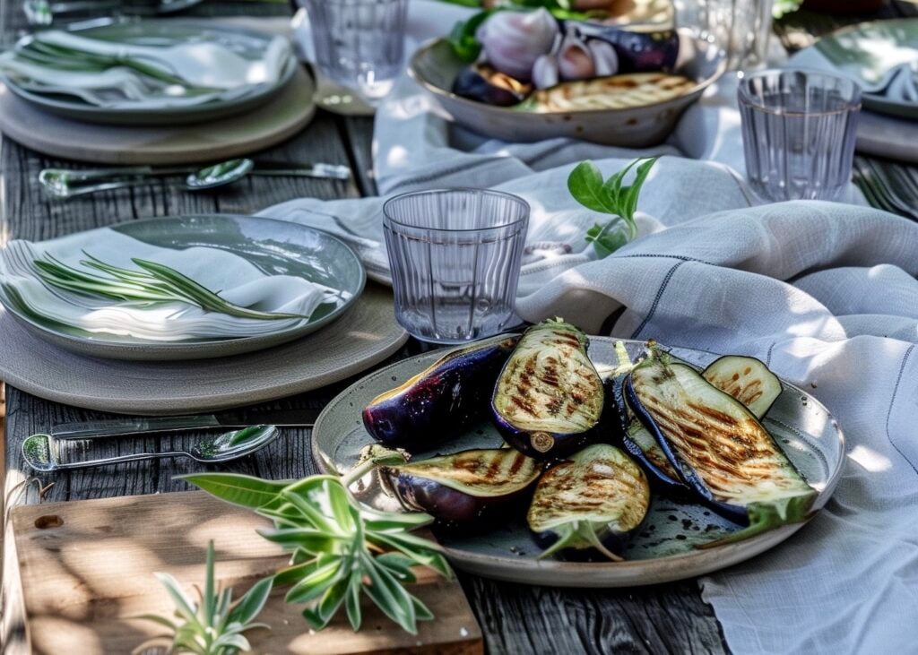 recette aubergine grillée barbecue déjeuner estival