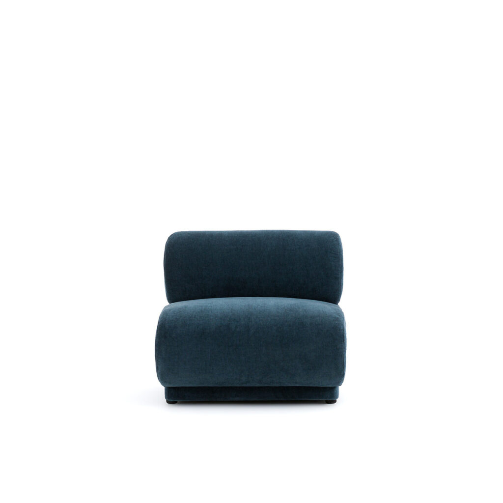 fauteuil modulable déco années 80 bleu pétrole