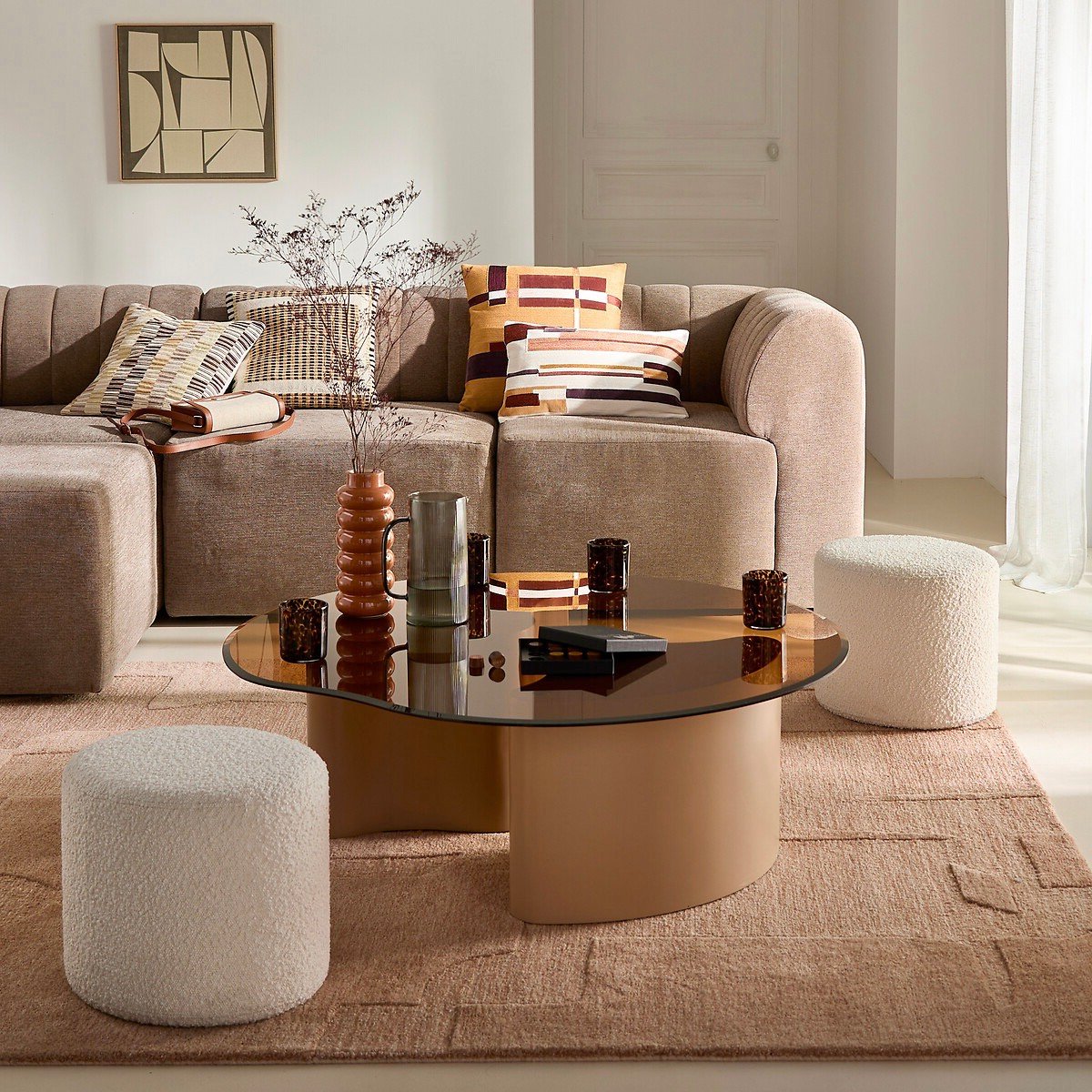 intérieur marron beige inspiration eighties moderne