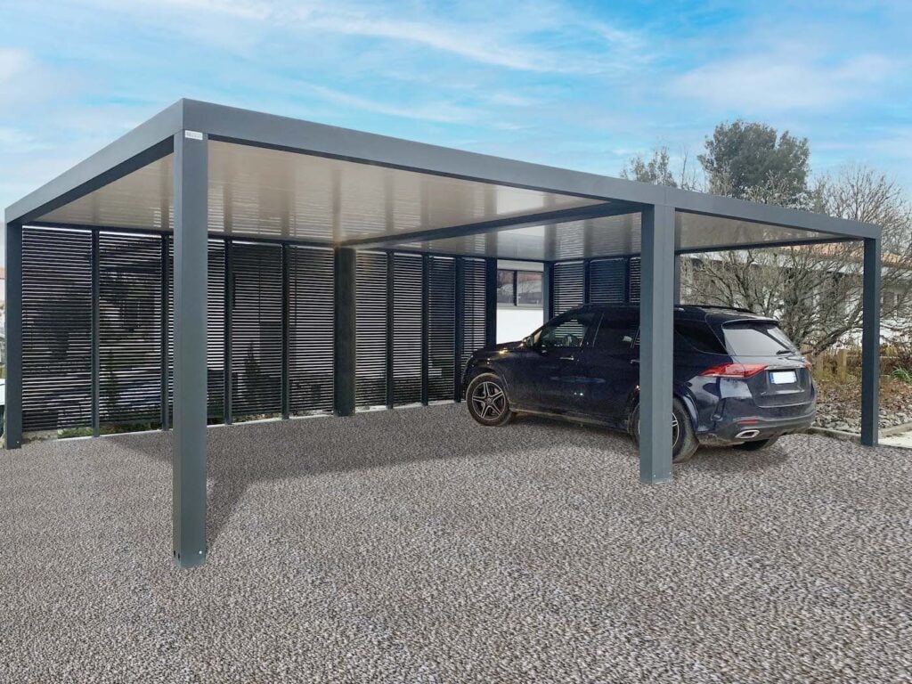 carport rideau aluminium sur pieds