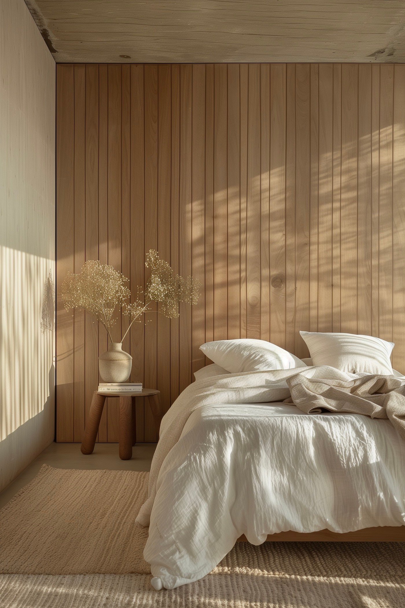 aménagement chambre bois lin nature blog déco