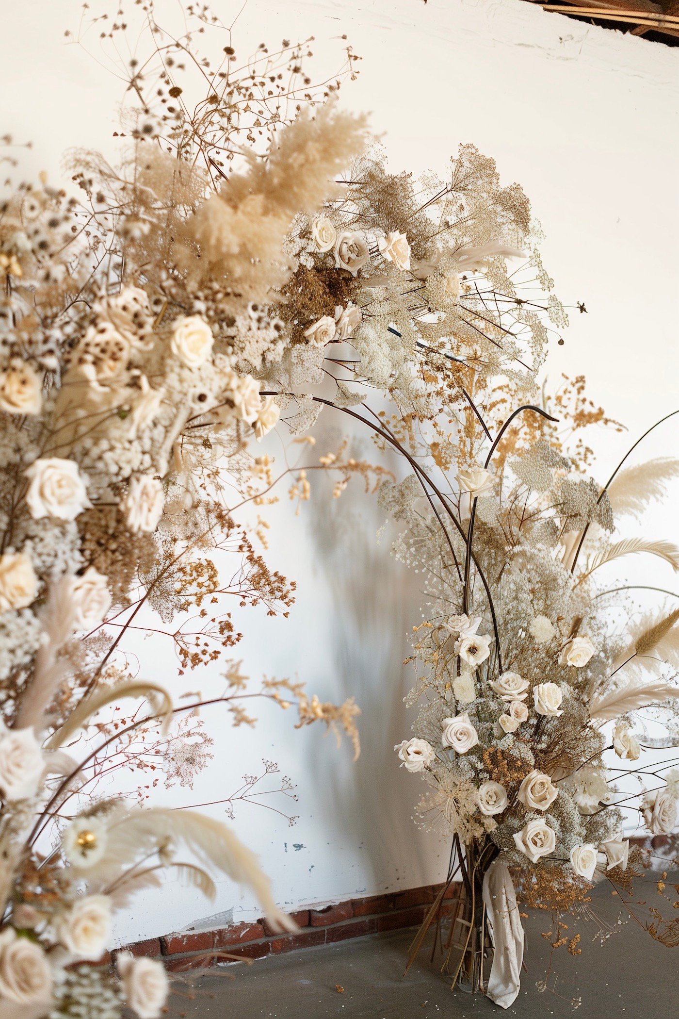 décoration murale mariage photobooth fleurs séchées