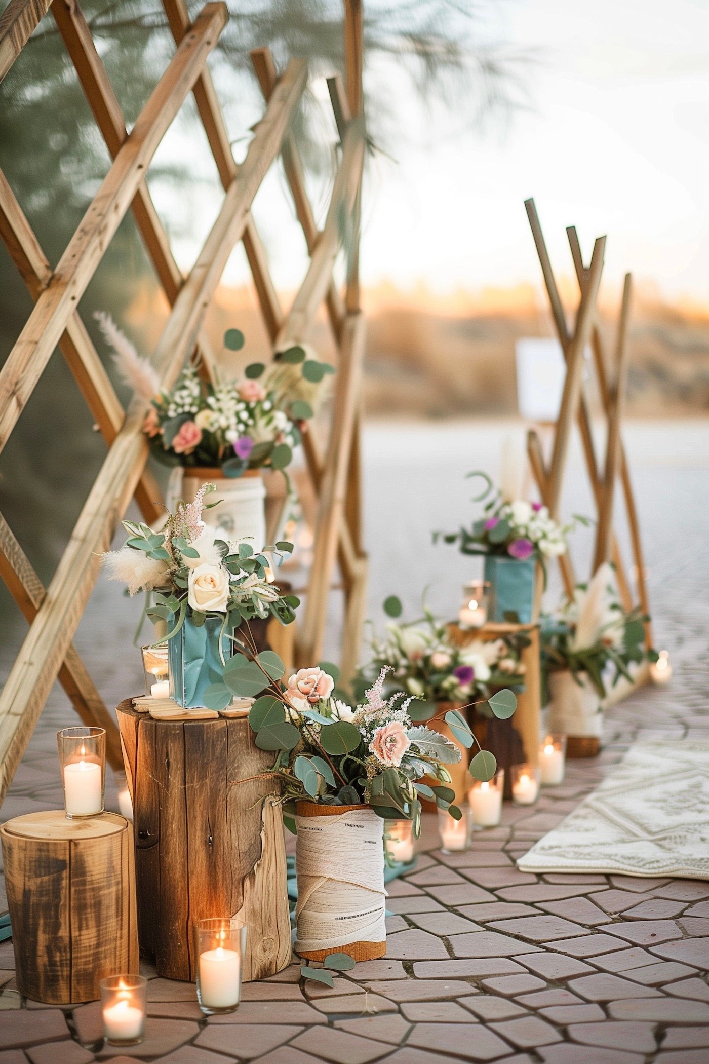 photocall nature bois eucalyptus fleur diy - blog déco