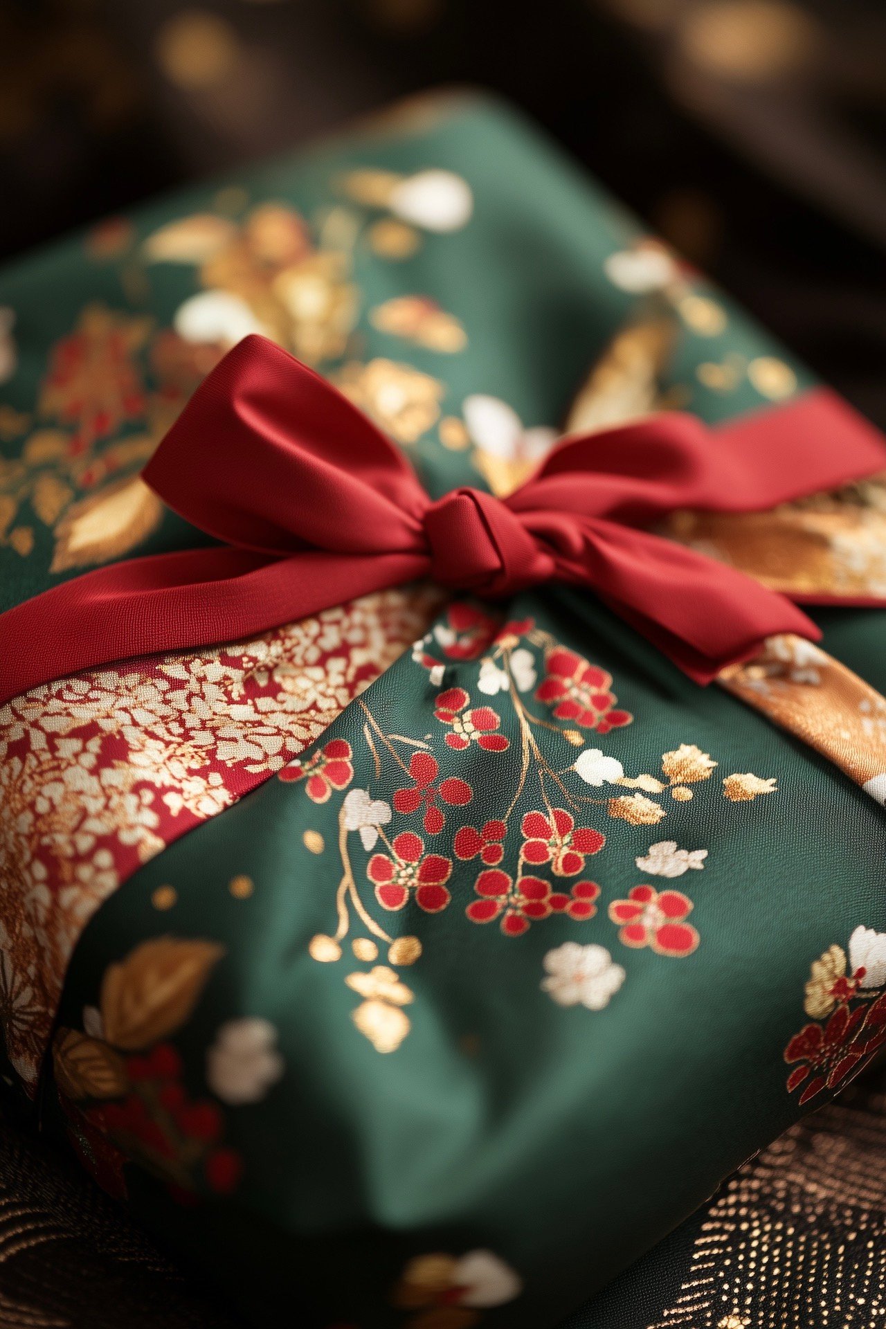 Furoshiki emballage cadeau Noël inspiration japonais