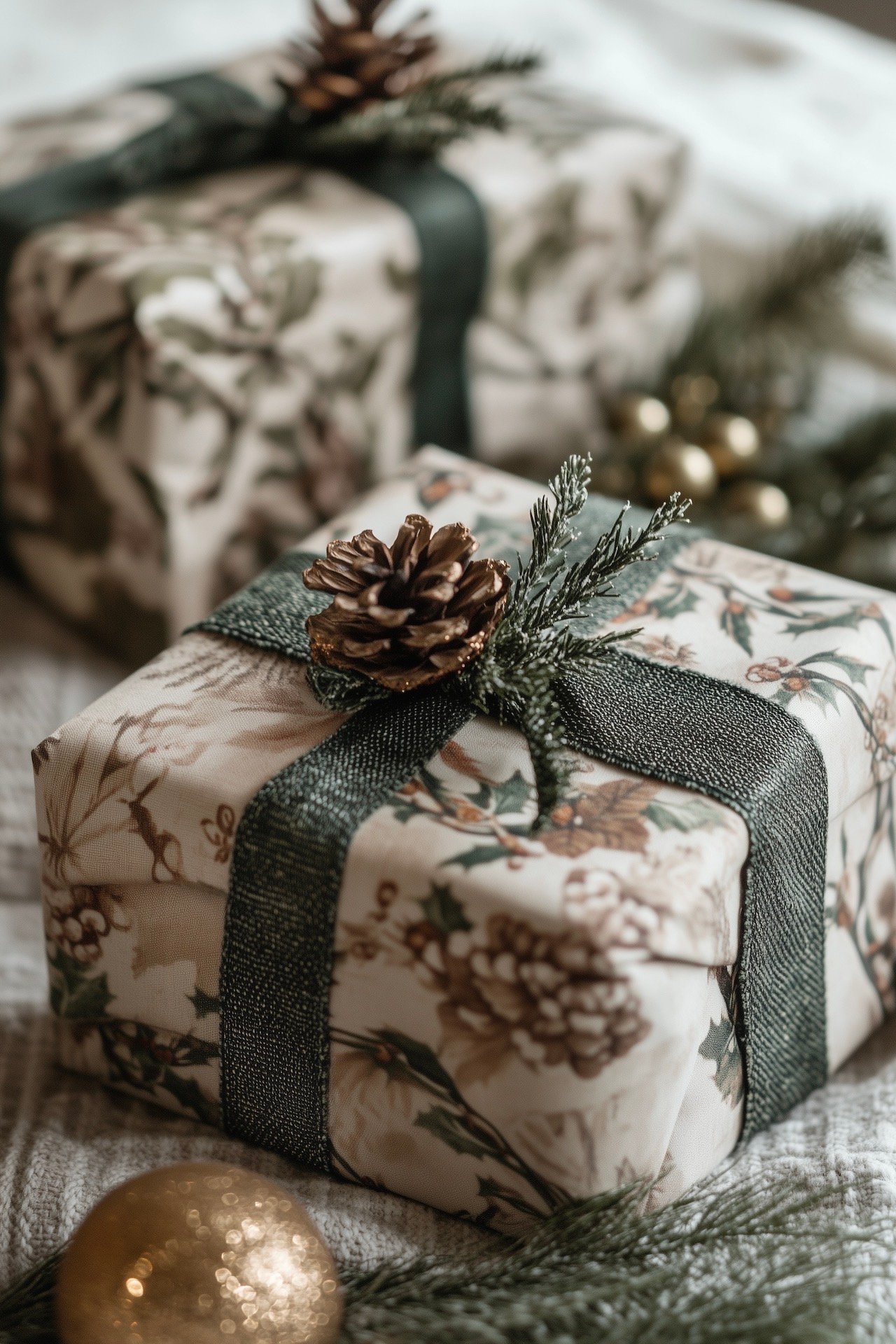 boite cadeau en tissu recyclage emballage élégant