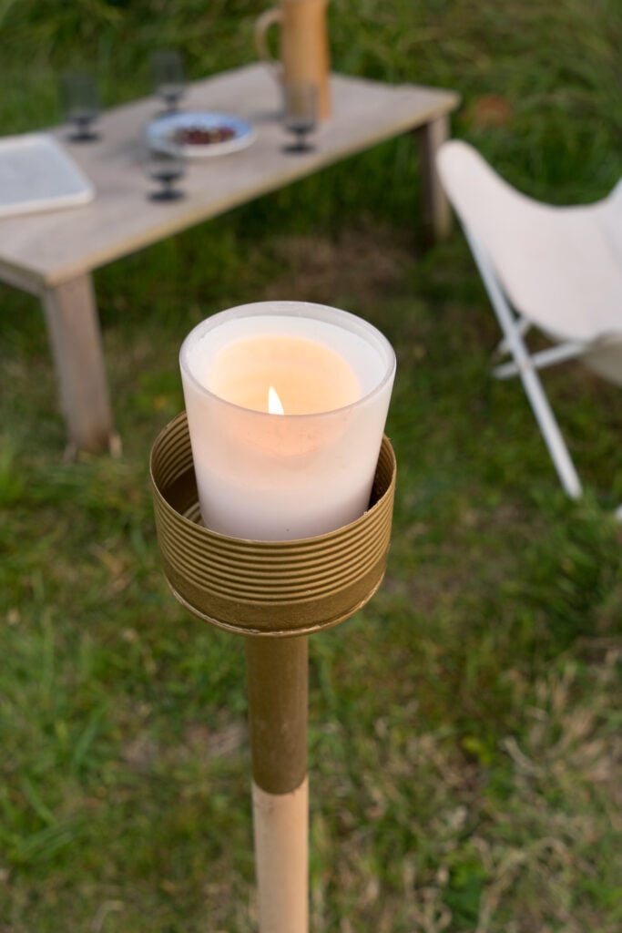 photophore extérieur sur pied diy bougie