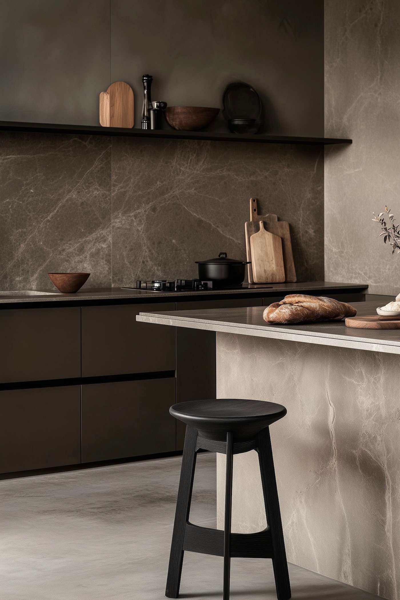 cuisine grise marbre design - blog déco Clem ATC