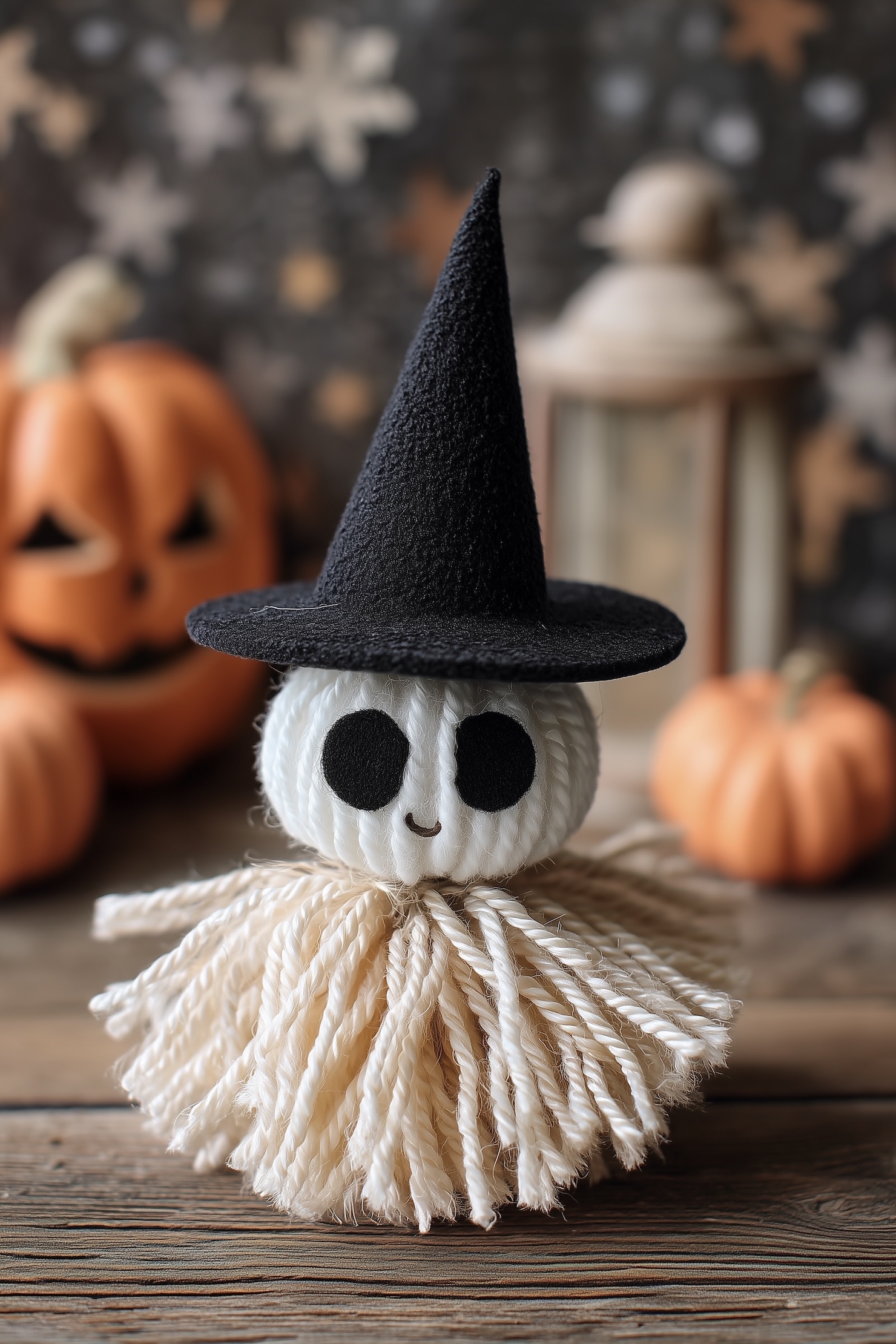 déco fantôme pelote de laine activité créative