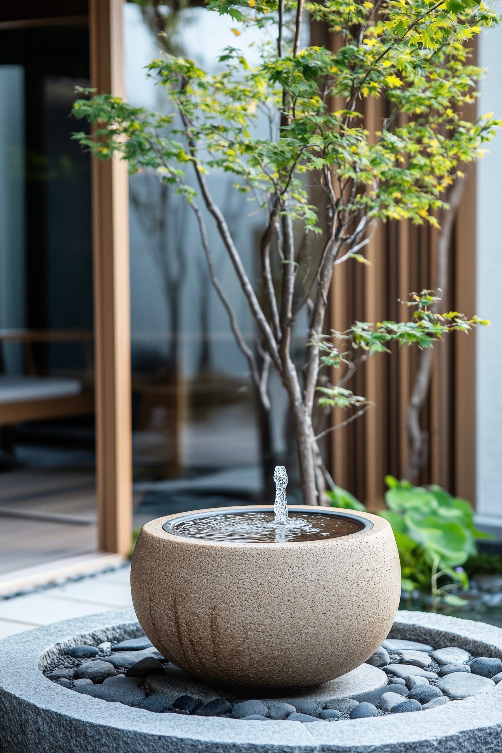 fontaine japonaise inspiration décoration jardin détente
