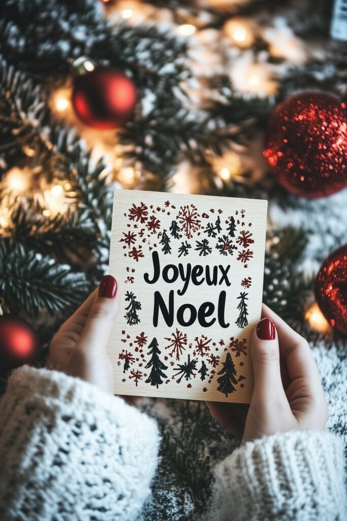 flat lay ambiance décembre sapin gros pull