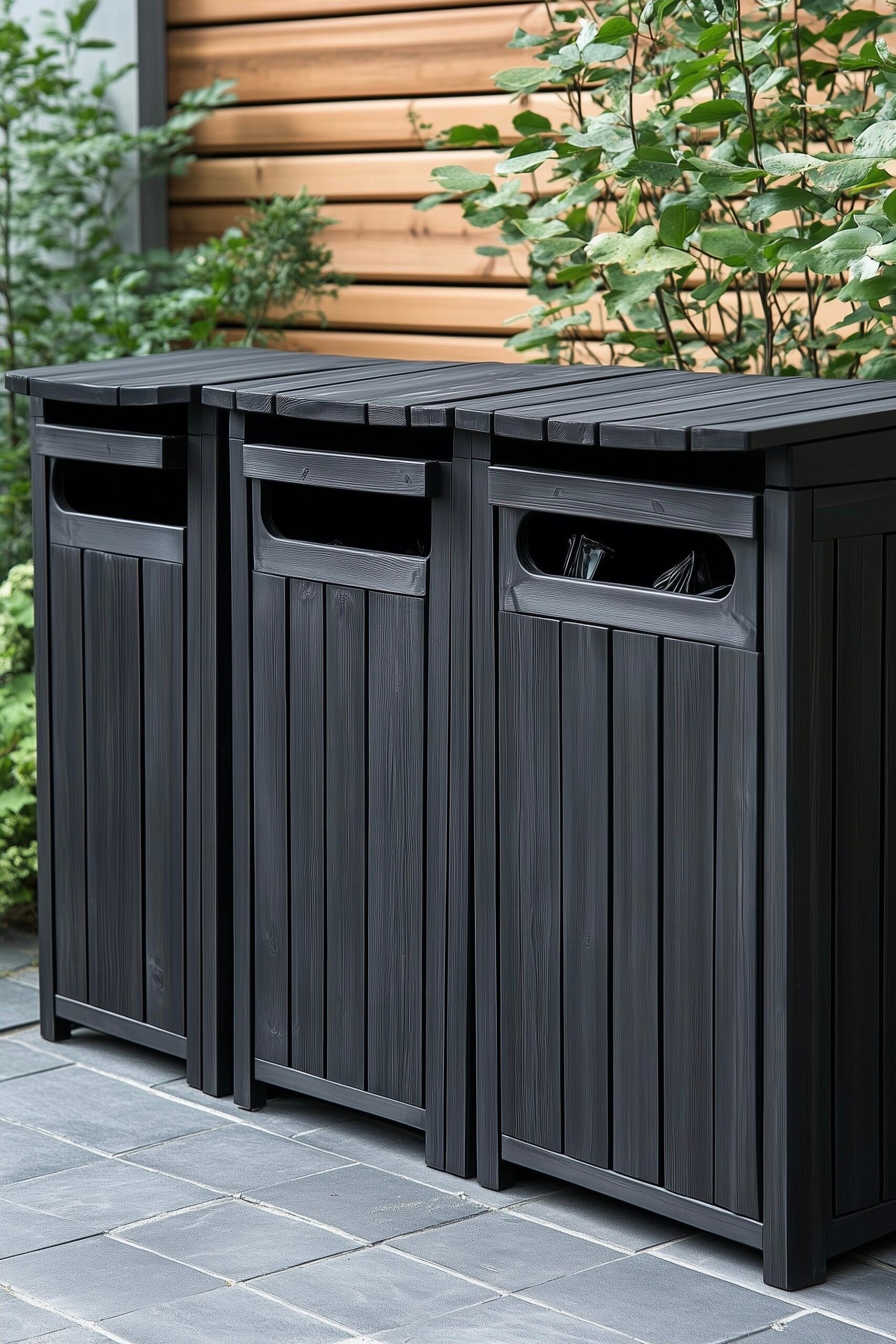 idée déco jardin abri tri déchets bois