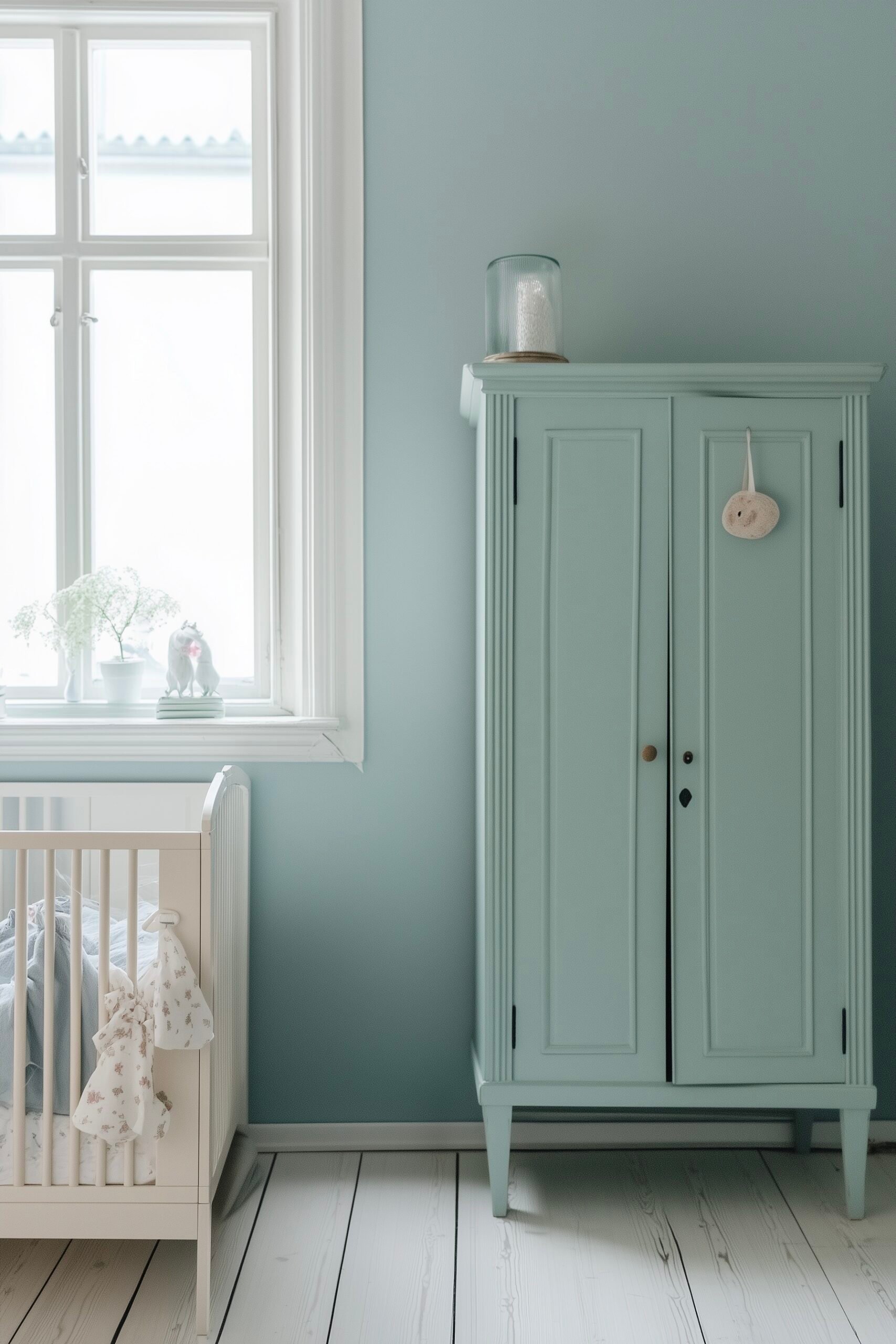 aménagement décoration campagne armoire parisienne vert menthe mint