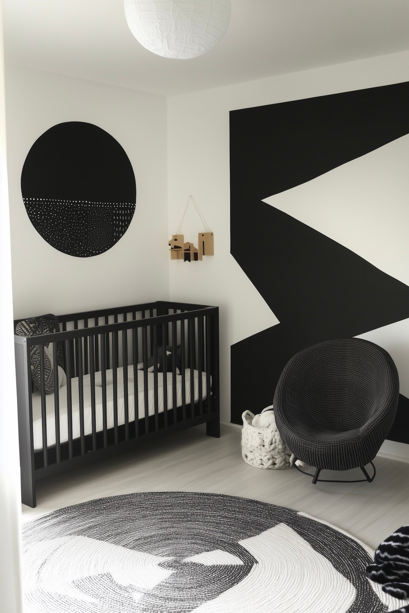 chambre bébé monochrome thème graphique